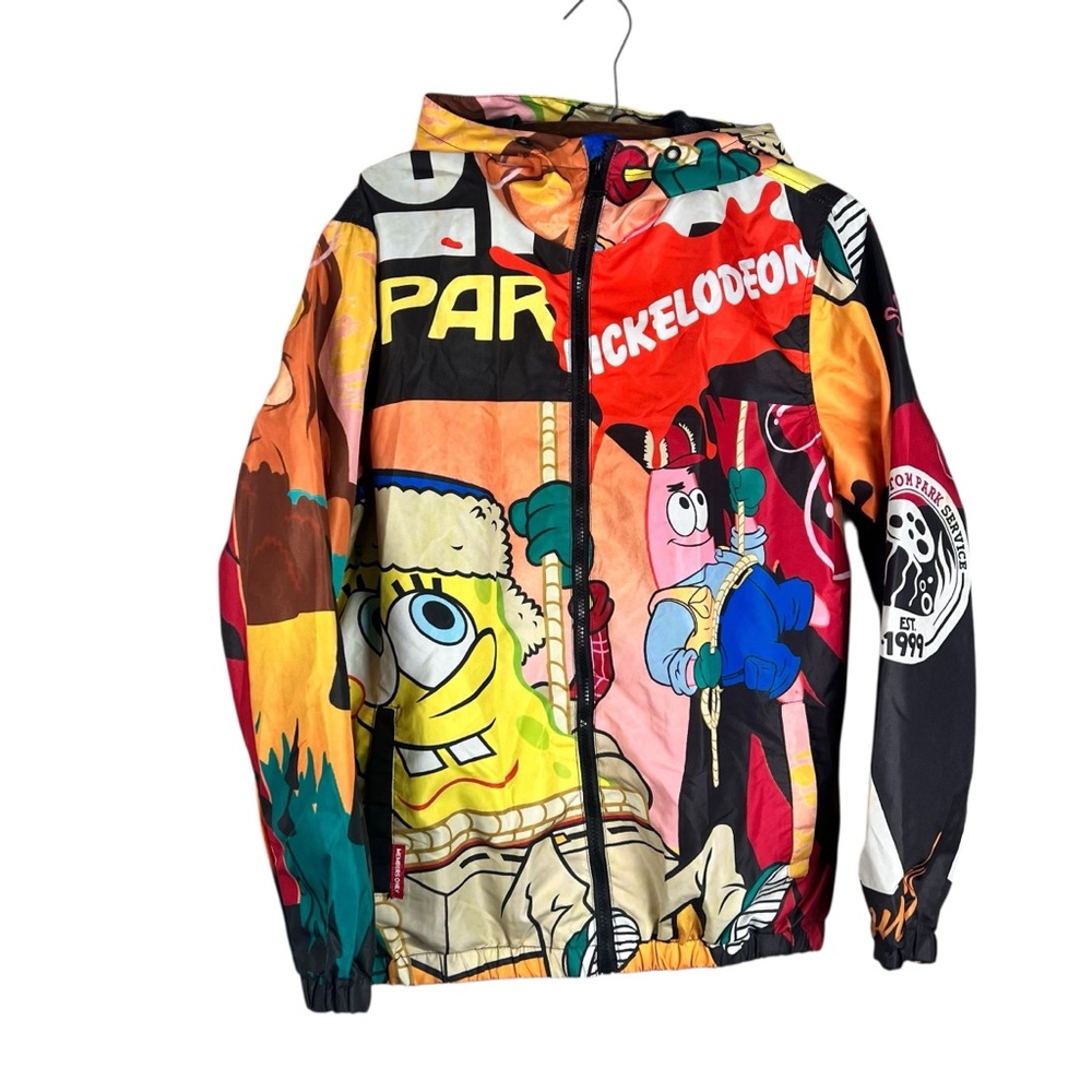 Members Only Nickelodeon Unisex SpongeBob SquarePants windbreaker Jacket SZ S